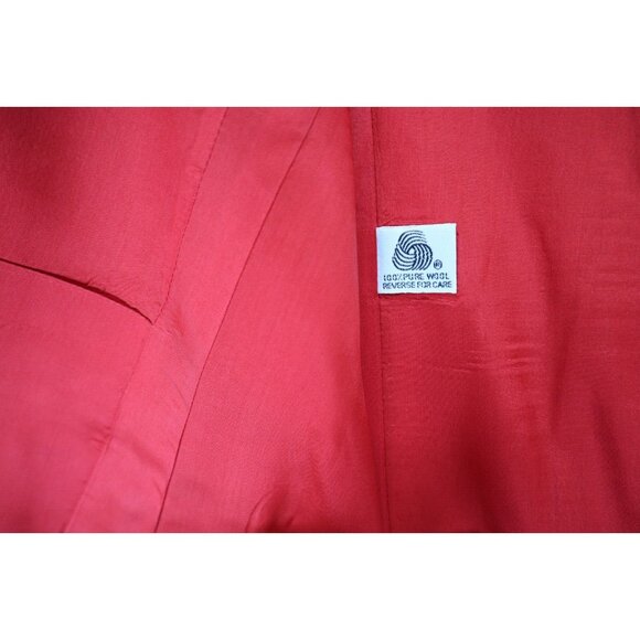 Mark Alexander Vintage Skirt Suit Size 12P Red Pleated Midi - Picture 14 of 16